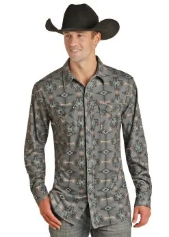 Men's Rock & Roll Cowboy Snap Front Shirt #RRMSOBR09Q