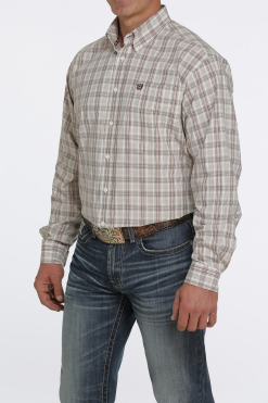Men's Cinch Cream Button Down Shirt #MTW1105456 -Men's Plaid Shirt Sales 704e82c0b23e9498e880225363070985