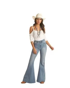 Rock & Roll Denim Women's Rock & Roll Cowgirl Bell Bottom Jean #RRWD7HRZTT -Men's Plaid Shirt Sales 73487d665a752736732d1fb83572f5b8