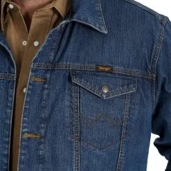 Men's Wrangler Concealed Carry Unlined Denim Jacket #74265VW -Men's Plaid Shirt Sales 74265VW BD02 SWDN WPRD