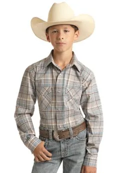 ROCK & ROLL COWBOY Boy's Rough Stock Snap Front Shirt #RSBSOSRZDH