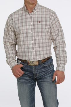 Men's Cinch Cream Button Down Shirt #MTW1105456
