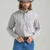 Men's Wrangler George Strait Long Sleeve Button Down Shirt #112324876 -Men's Plaid Shirt Sales 7db544141595212b82f26119c4cb3303