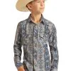 PANHANDLE Boy's Rock & Roll Cowboy Snap Front Shirt #RRBS2SRZ7Y -Men's Plaid Shirt Sales 852c90514e1d6e12edc28e0f6a7d3ab9