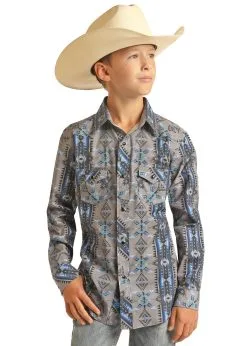 PANHANDLE Boy's Rock & Roll Cowboy Snap Front Shirt #RRBS2SRZ7Y