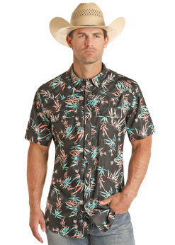Men's Rock & Roll Cowboy Ripstop Snap Front Shirt #RRMS1SR0RS