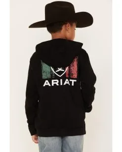 Boy's Ariat Black Shield & Flag Hoodie #10042599