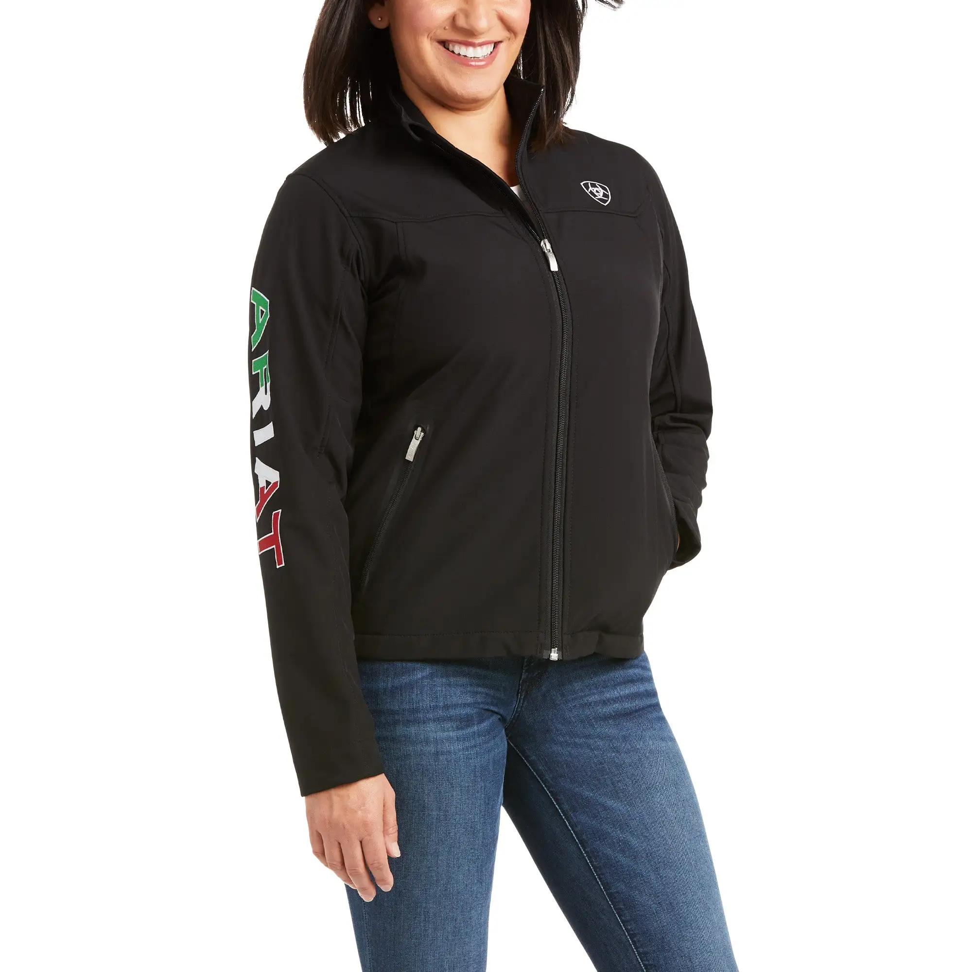 Women's Ariat Classic Team Mexico Softshell Water Resistant Jacket #10031428 5 Women's Ariat Classic Team Mexico Softshell Water Resistant Jacket #10031428 - Image 3