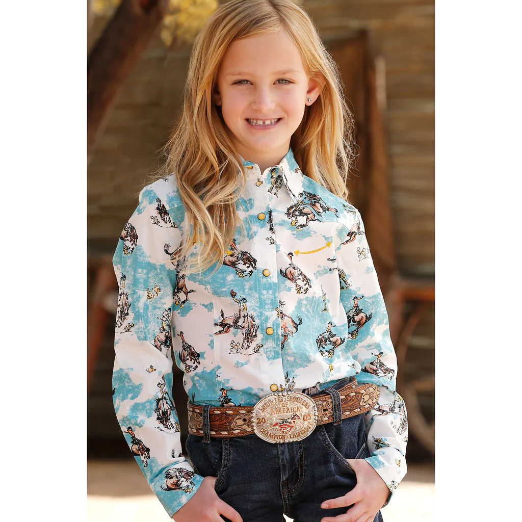 Girl's Cinch Snap Front Shirt #CTW3370012MUL 3 Girl's Cinch Snap Front Shirt #CTW3370012MUL