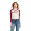 Women's Ariat REAL Logo Baseball T-Shirt #10042297 -Men's Plaid Shirt Sales 90c76755ea0ace647c678283cb5e686c