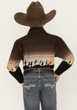 Boy's Panhandle Ombre Snap Long Sleeve Shirt #PHBSOSR0AM -Men's Plaid Shirt Sales 9bffb7fddae7bca68af061bde0227cdb