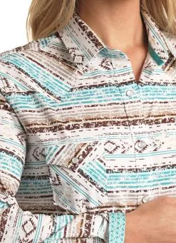 ROCK & ROLL COWBOY Women's Rough Stock Snap Front Shirt #RSWSOSRZDN -Men's Plaid Shirt Sales 9e7e7bf164723a7b5405175b2b13feef