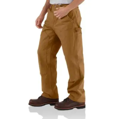 Men's Carhartt Double Front Work Dungaree Pant #B136BRN 3 Men's Carhartt Double Front Work Dungaree Pant #B136BRN