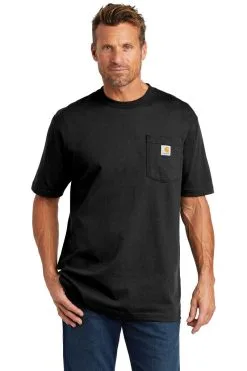 Men's Carhartt Loose Fit Heavyweight Pocket T-Shirt #K87 -Men's Plaid Shirt Sales CTK87 black model front 102018