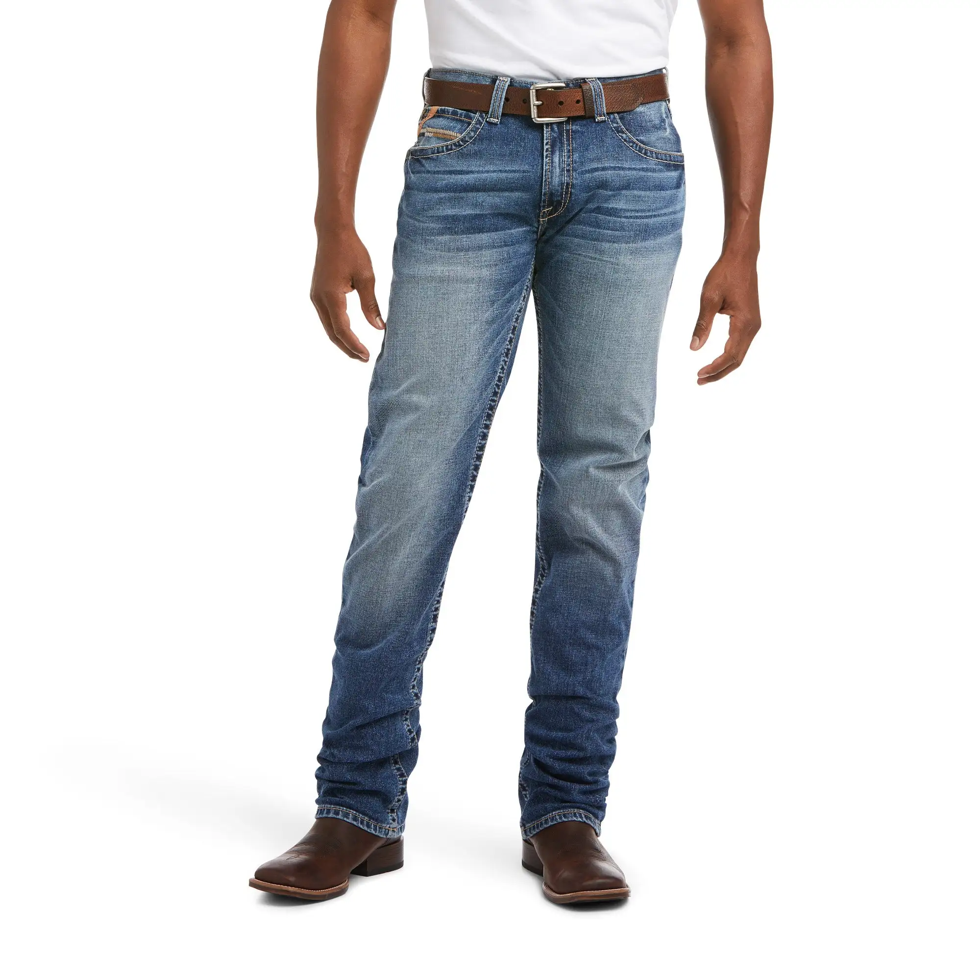 Men's Ariat M4 Low Rise Stretch Longspur Stackable Straight Leg Jean #10036879 5 Men's Ariat M4 Low Rise Stretch Longspur Stackable Straight Leg Jean #10036879 - Image 3