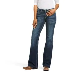 Women's Ariat Trouser Mid-Rise Melanie Wide Leg Jean #10037690-C -Men's Plaid Shirt Sales F21 WEST WMS 10037690 front