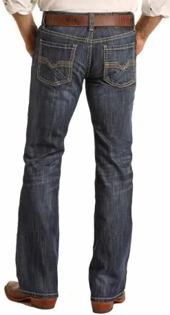 Rock & Roll Denim Men's Panhandle Reflex Pistol Blue Bootcut Jean #M0P3578 -Men's Plaid Shirt Sales M0P3578 BZ 17526