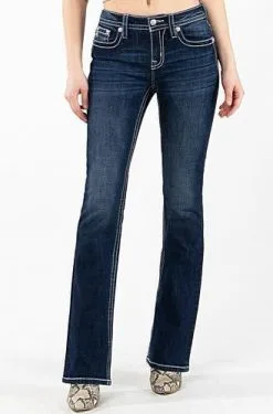 Women's Miss Me Boot Cut Jean #M3921B -Men's Plaid Shirt Sales M3921B D1019frnt