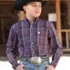 Boy's Cinch Button Down Shirt #MTW7060148BUR-C -Men's Plaid Shirt Sales MTW7060148