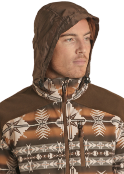 Powder River Men's Panhandle Aztec Print Soft Shell Jacket #PRMO92RZY6 -Men's Plaid Shirt Sales PRMO92RZY6 D 15566