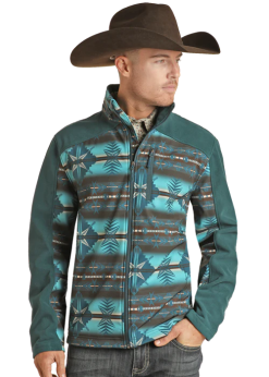 Powder River Men's Panhandle Aztec Print Soft Shell Jacket #PRMO92RZY6