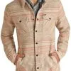 Men's Panhandle Taupe Aztec Shirt Jacket #RRMO92RZWN
