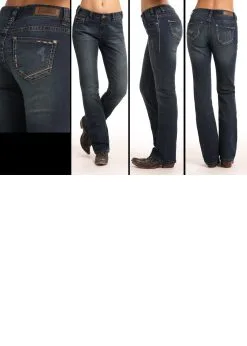 Panhandle Western Wear Women's Rock & Roll Cowgirl Boyfriend Boot Cut Jean #W2-6664