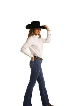 Panhandle Western Wear Women's Rock & Roll Cowgirl Riding Boot Cut Jean #W7-6137