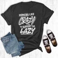 REBEL & ROSE Women's Rebel Rose Working Like Crazy T-Shirt