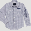 Boy's Wrangler Logo Snap Front Shirt #112317215 -Men's Plaid Shirt Sales a1b43c2a23dd1ed9a71b260cc43d5beb
