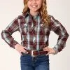 Roper Apparel Girl's Roper Brown Plaid Snap Long Sleeve #03-080-0062-1007 -Men's Plaid Shirt Sales a8f9b5b939dc7dff6e0e76ca0a6d0a5a
