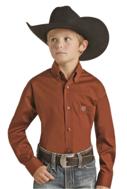 Boy's Panhandle Solid Button Down Shirt #PSBSODRZ2N