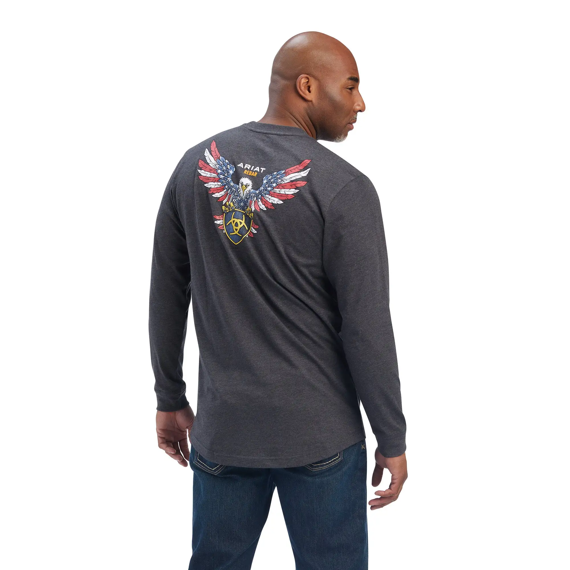 Men's Ariat Rebar Cotton Strong American Raptor T-Shirt #10041422X 3 Men's Ariat Rebar Cotton Strong American Raptor T-Shirt #10041422X