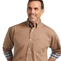 Men's Ariat Wrinkle Free Solid Classic Fit Button Down Shirt #10039893 -Men's Plaid Shirt Sales b33cafec85d6d7e1f6aa6007e6a49fbe
