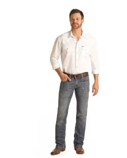 PANHANDLE Men's Rock & Roll Cowboy Reflex Pistol Straight Jean #RRMD1PRZSN -Men's Plaid Shirt Sales b906d1b2b5dbd1226ddbd94bd55a9eeb