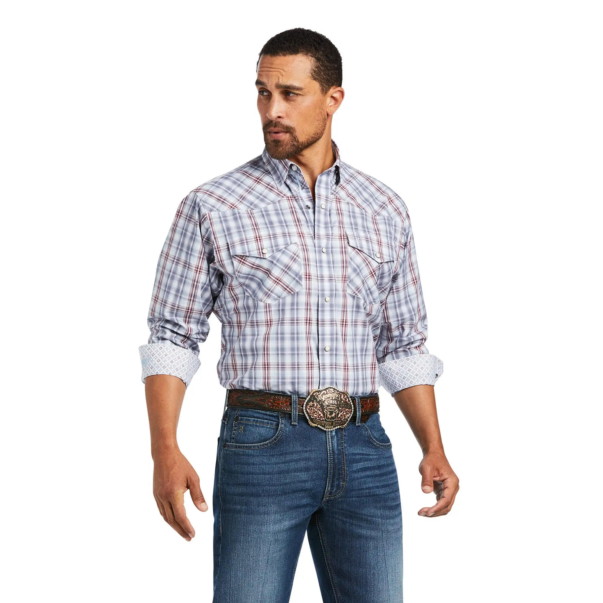 Men's Ariat Relentless Steely Stretch Classic Fit Snap Front Shirt #10039296-C 3 Men's Ariat Relentless Steely Stretch Classic Fit Snap Front Shirt #10039296-C