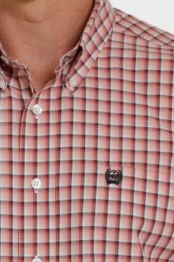 Men's Cinch Button Down Shirt #MTW1105356PNK -Men's Plaid Shirt Sales bca5e321939f7010854dc69f9cf2ff14