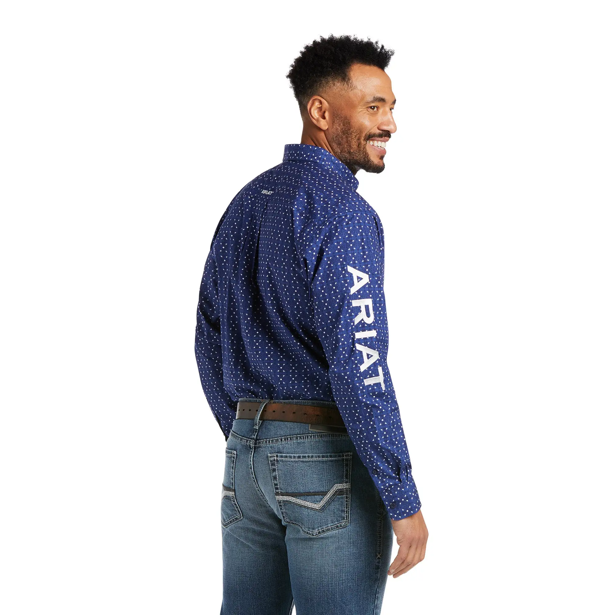 Men's Ariat Blue Team Wolf Button Down Long Sleeve #10038089-C 4 Men's Ariat Blue Team Wolf Button Down Long Sleeve #10038089-C - Image 2