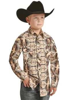 Boy's Rock & Roll Cowboy Snap Front Shirt #RRBSOSRZ0W