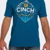 Men's Cinch Teal T-Shirt #MTT1690510 -Men's Plaid Shirt Sales c00850918c3596e128e90102128040c3