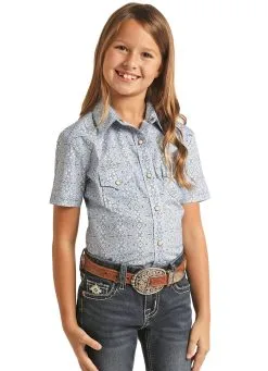 Rock & Roll Cowgirl Girl's Panhandle Snap Front Shirt #RRGS1SRZ7W