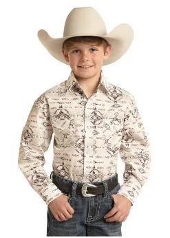 Boy's Rough Stock Snap Front Shirt #RSBSOSR0EX