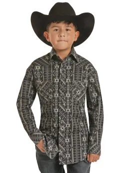 PANHANDLE Boy's Rock & Roll Cowboy Snap Front Shirt #RRBSOSRZ0J