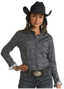 Rock & Roll Cowgirl Women's Rough Stock Snap Front Shirt #RSWSOSRYTB