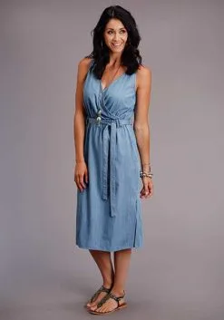 Roper Apparel Women's Stetson Light Blue Denim Sleeveless Dress #11-057-0565-0323BU -Men's Plaid Shirt Sales caebbf20196555f8281d4240d3b5e53b