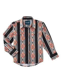 Boy's Wrangler Aztec Snap Front Shirt #112318650