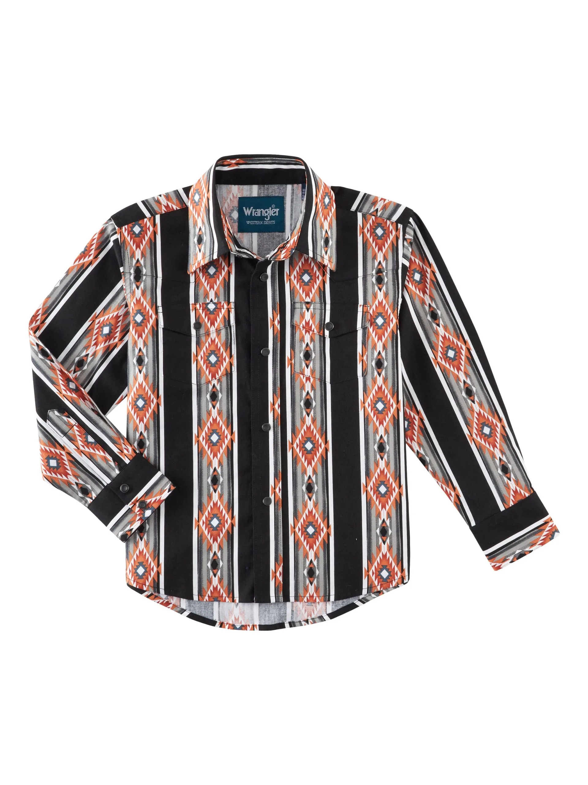 Boy's Wrangler Aztec Snap Front Shirt #112318650 3 Boy's Wrangler Aztec Snap Front Shirt #112318650