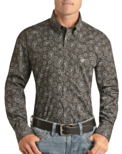 PANHANDLE Men's Rock & Roll Cowboy Button Down Shirt #RRMSODR0QK