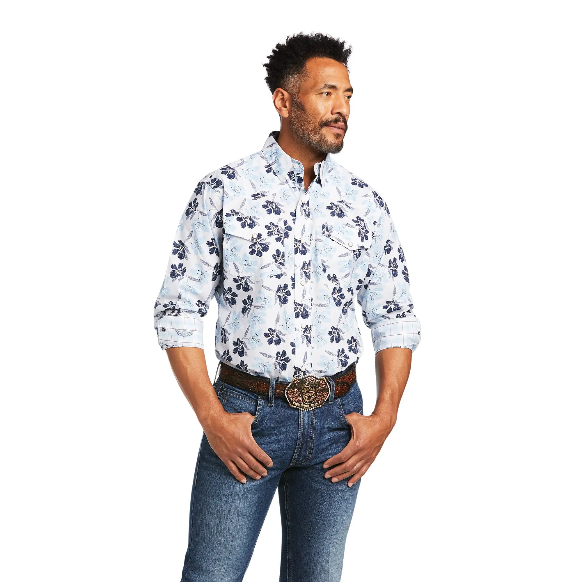 Men's Ariat Relentless Adamant Stretch Classic Fit Snap Front Shirt #10039318-C 5 Men's Ariat Relentless Adamant Stretch Classic Fit Snap Front Shirt #10039318-C - Image 3