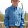 Boy's Cinch Blue Button Down Shirt #MTW7060306BLU -Men's Plaid Shirt Sales d81d48bef0864f5a837b06fda207a2a1